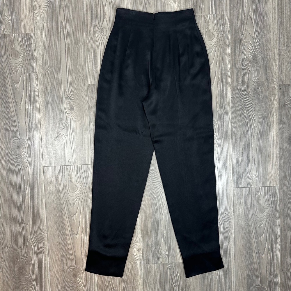 VTG 90s Griffith Gray for St.‎ John Black Satin Tailored Trouser Pant - SIZE 2 - Picture 3 of 7